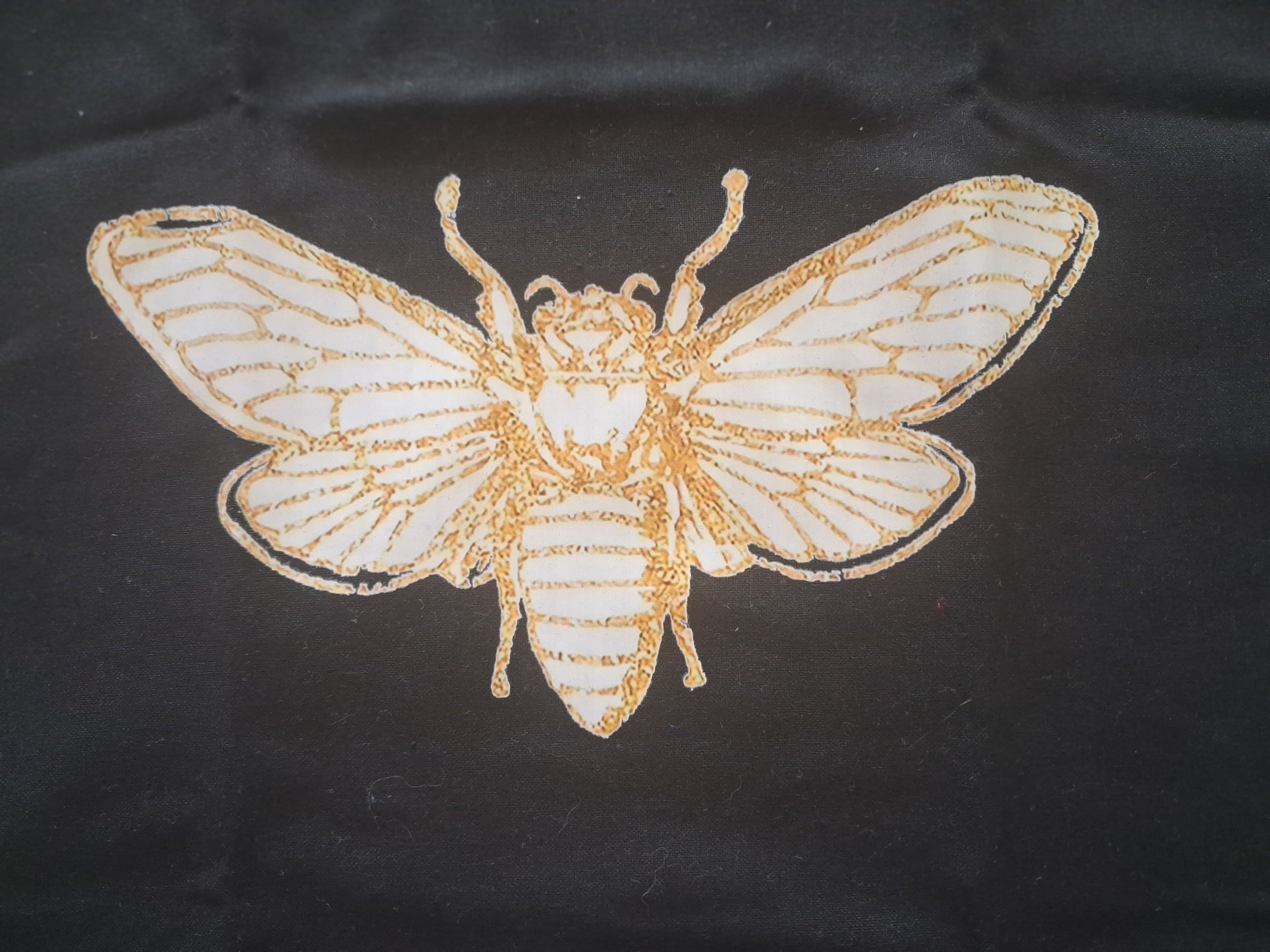 'Queen Bee' 100% recycled cotton black tote bag