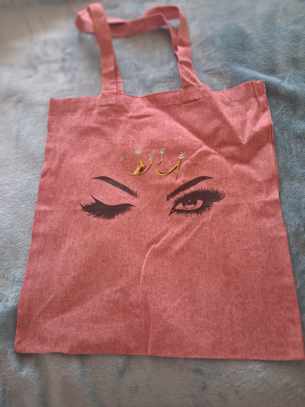 'Princess' boho design pink cotton tote bag