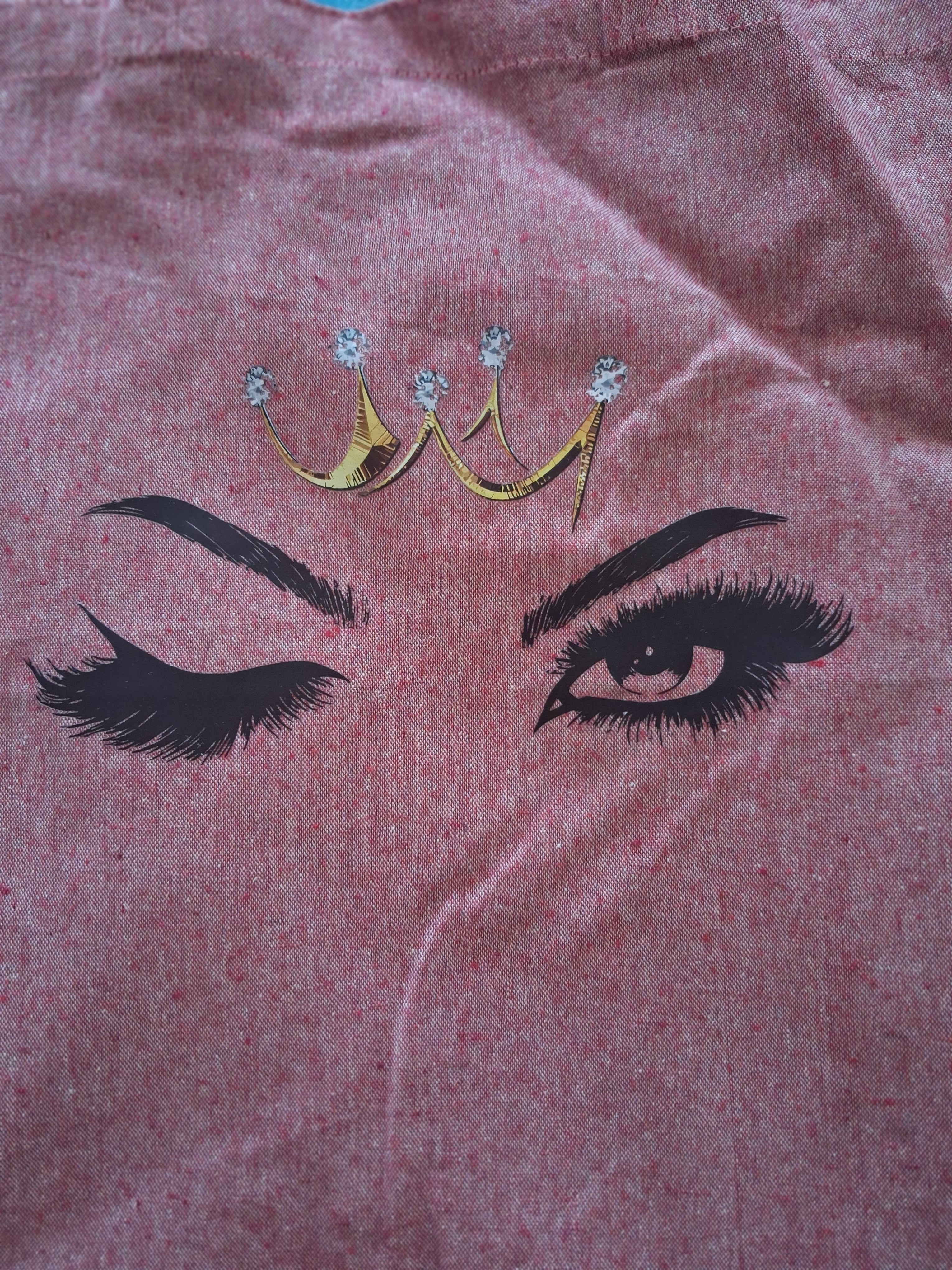 'Princess' boho design pink cotton tote bag