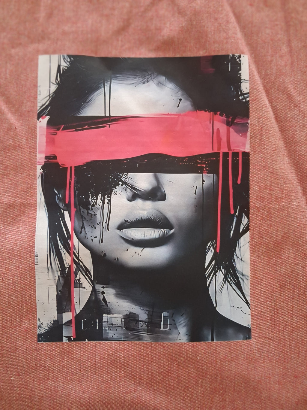 'See No Evil' boho design pink cotton tote bag