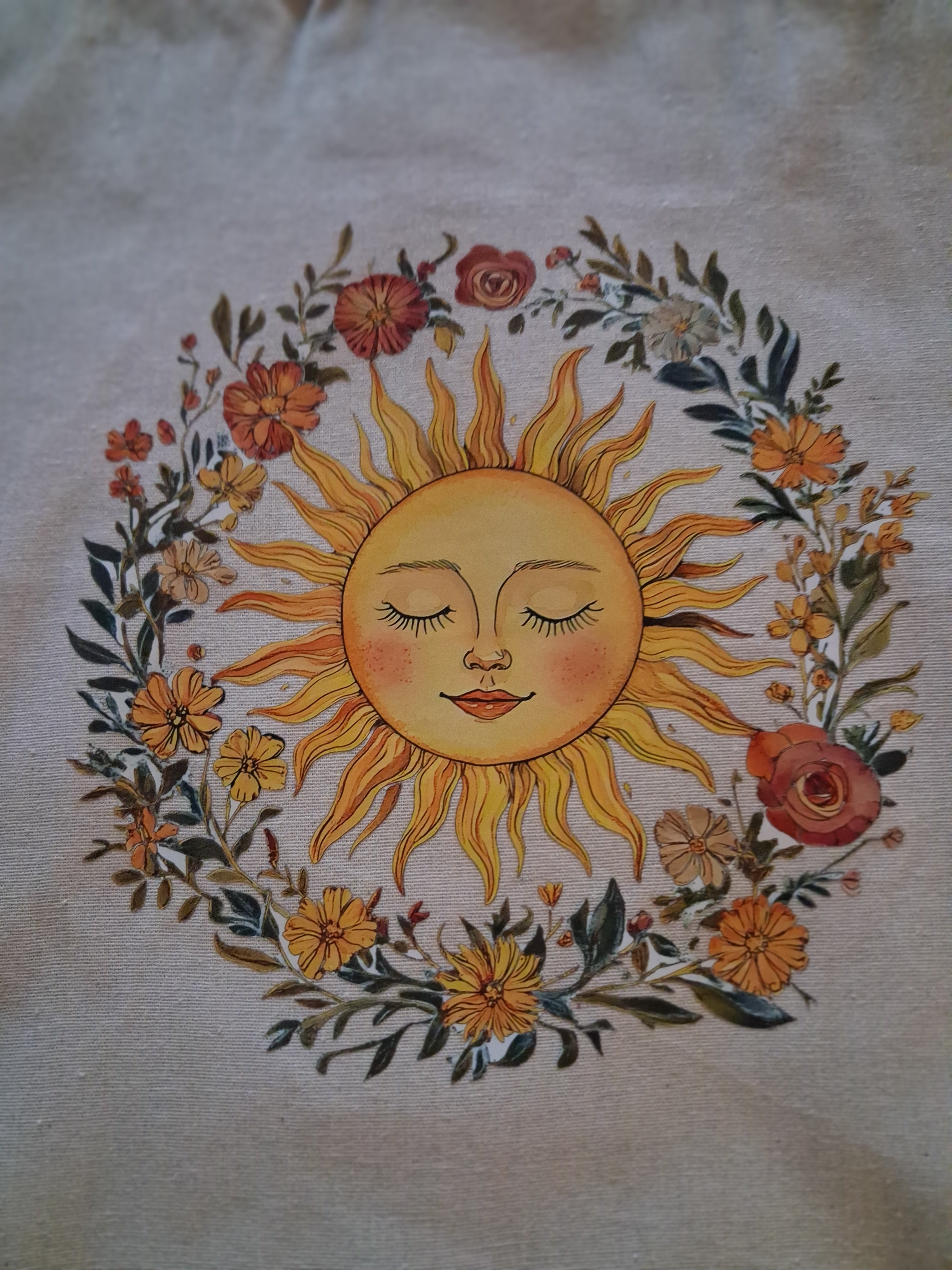 'You Are My Sunshine' cream 100% recycled cotton tote bag