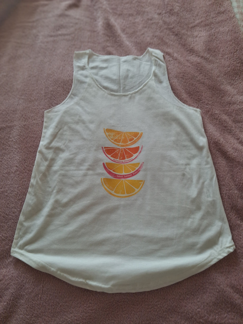 'Juicy Fruit' cream vest top size S