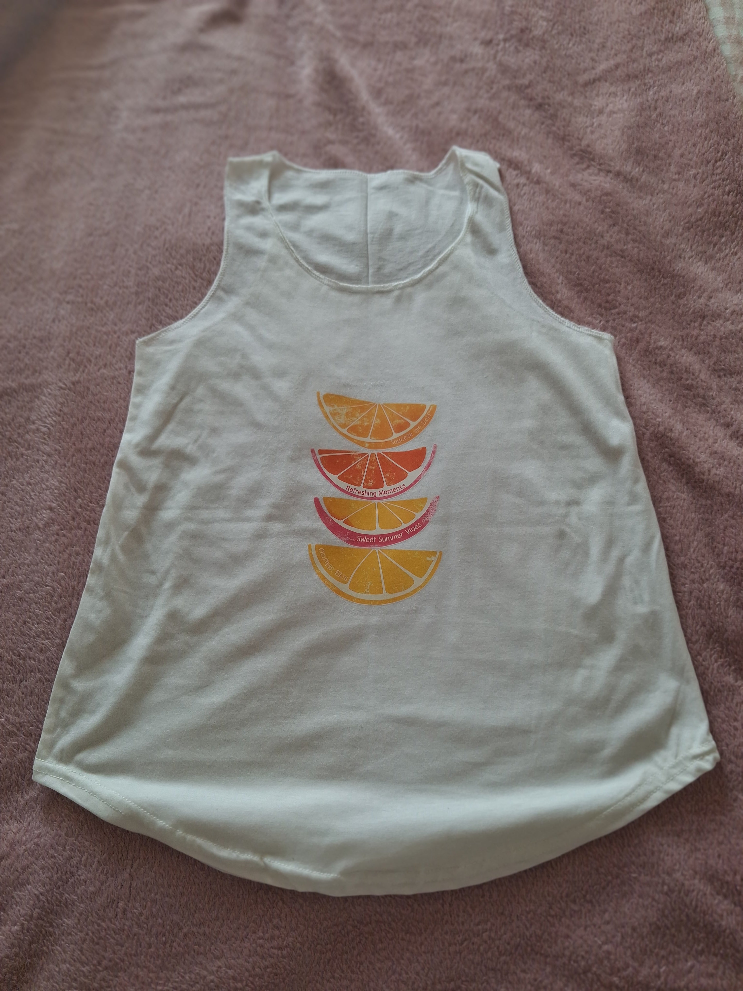 'Juicy Fruit' cream vest top size S