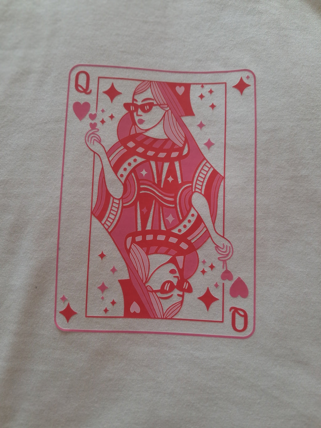 'Queen of Hearts' unique design cream vest size S
