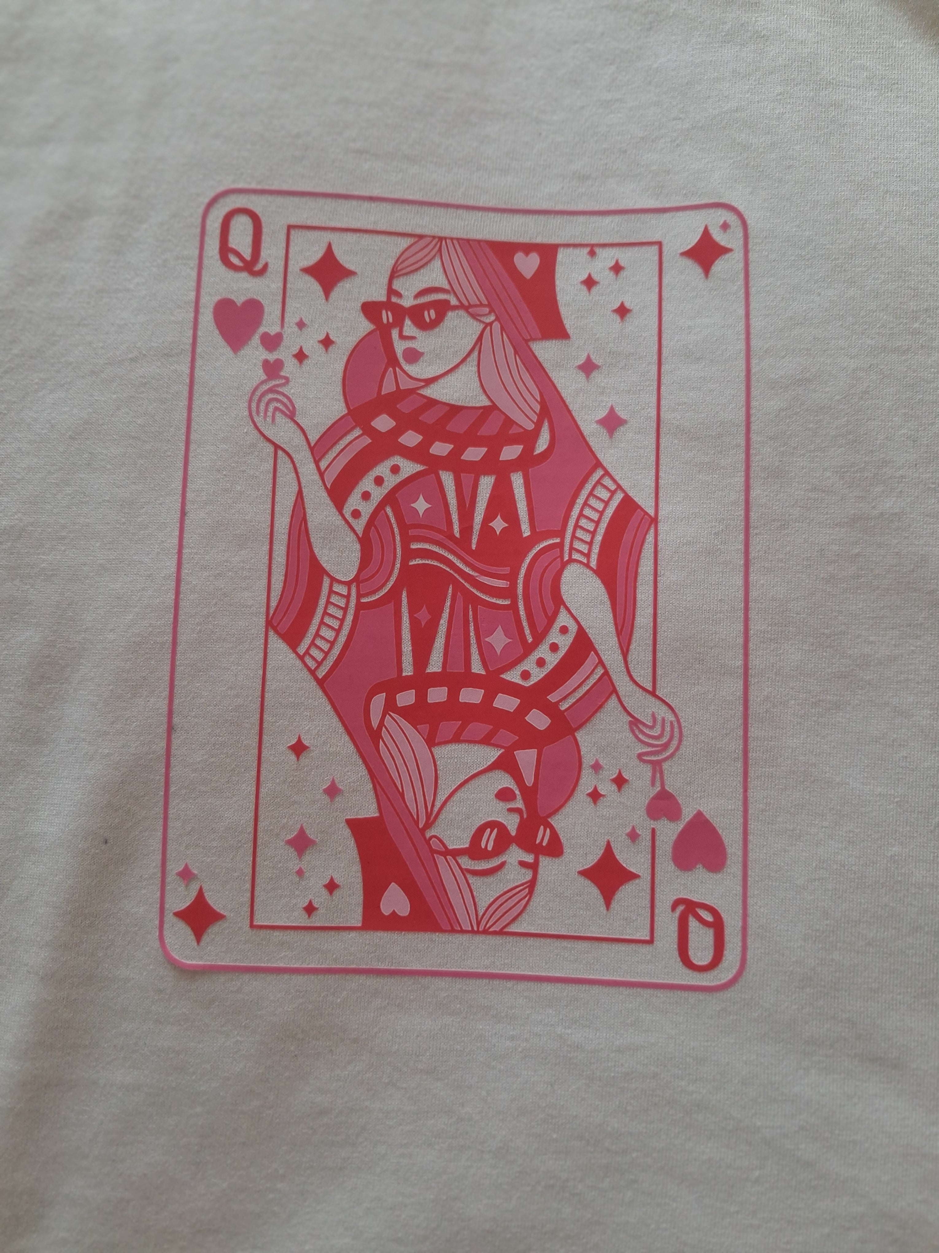 'Queen of Hearts' unique design cream vest size S