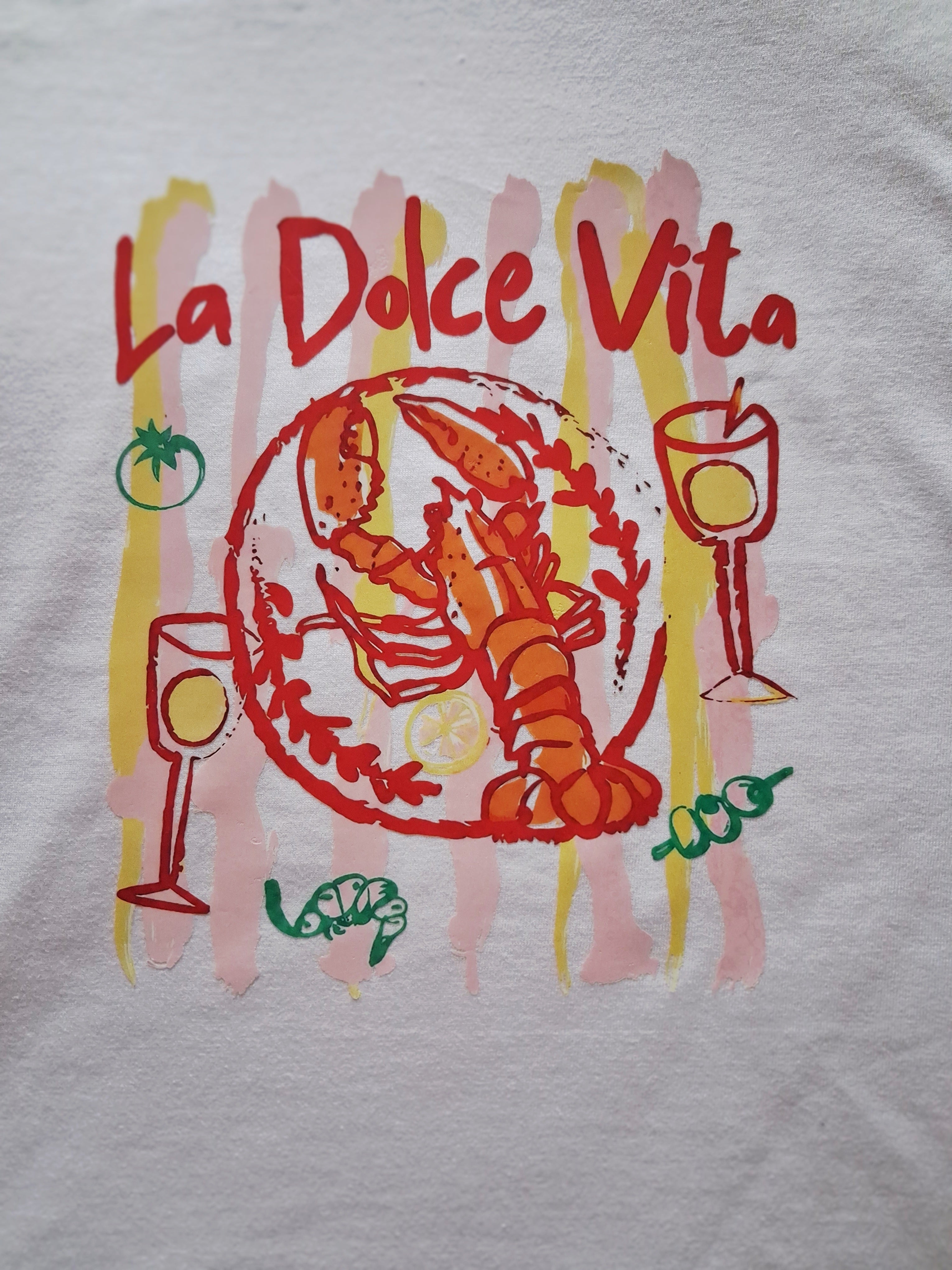 'La Dolce Vita' white cotton skinny fitted tshirt size S
