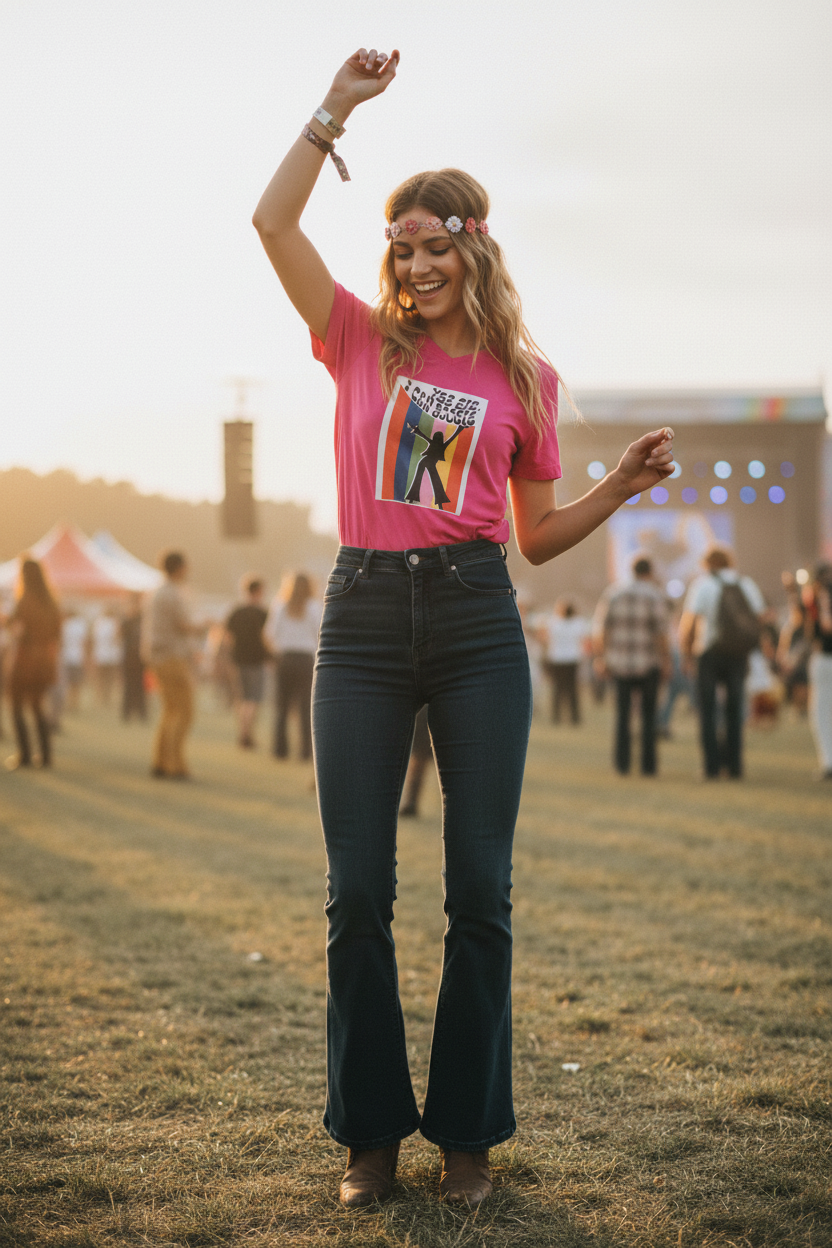 Female lifestyle flared jeans