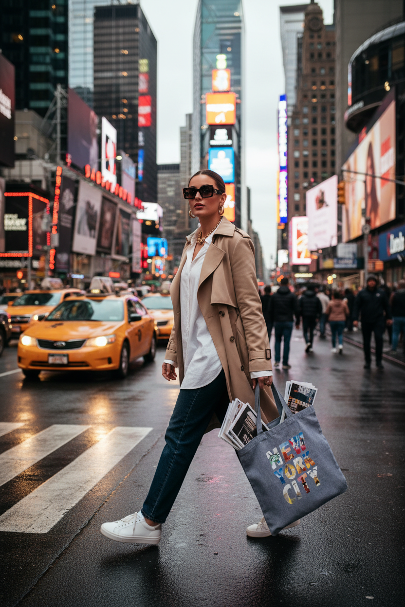 New York City Tote Bag - Times Square Lifestyle