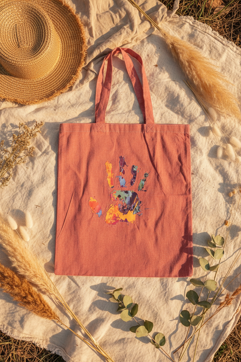 Stop! tote bag picnic flat lay