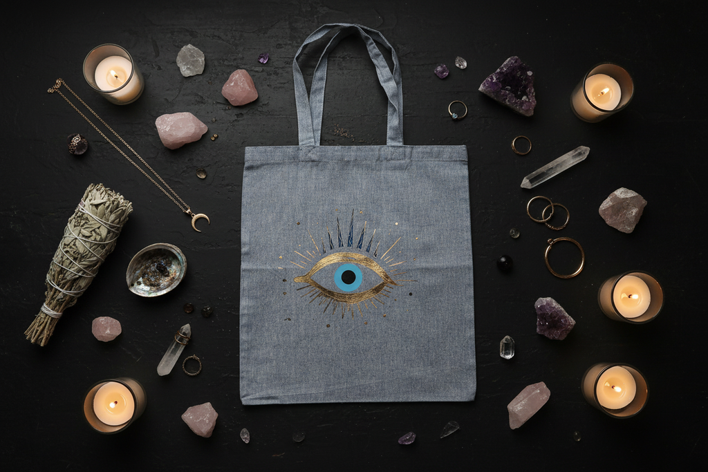 Evil Eye Tote Bag - Flat Lay