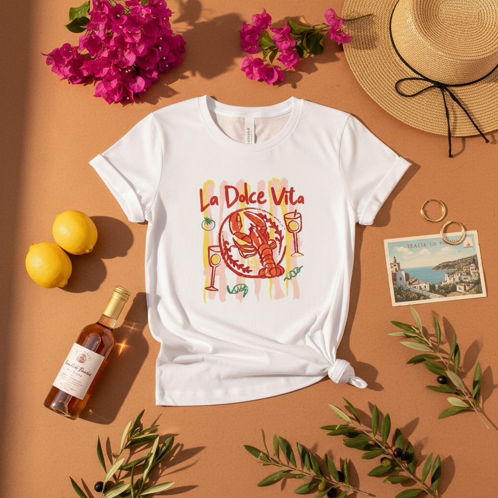 La Dolce Vita Tee Flat Lay