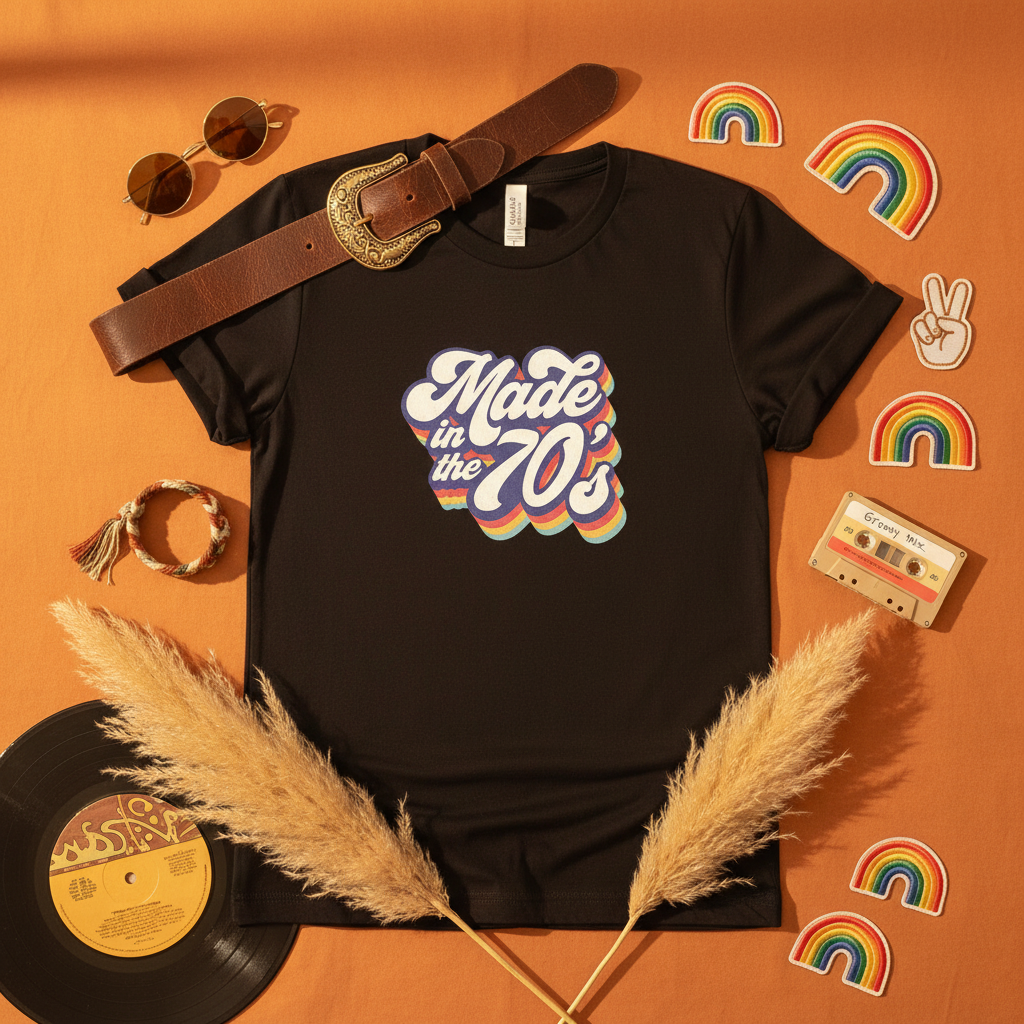 Made in the 70s Tee Flat Lay