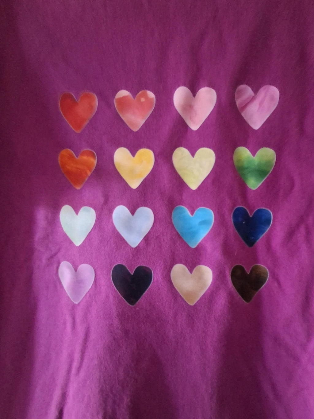 'Summer of Hearts' boho design tshirt size M