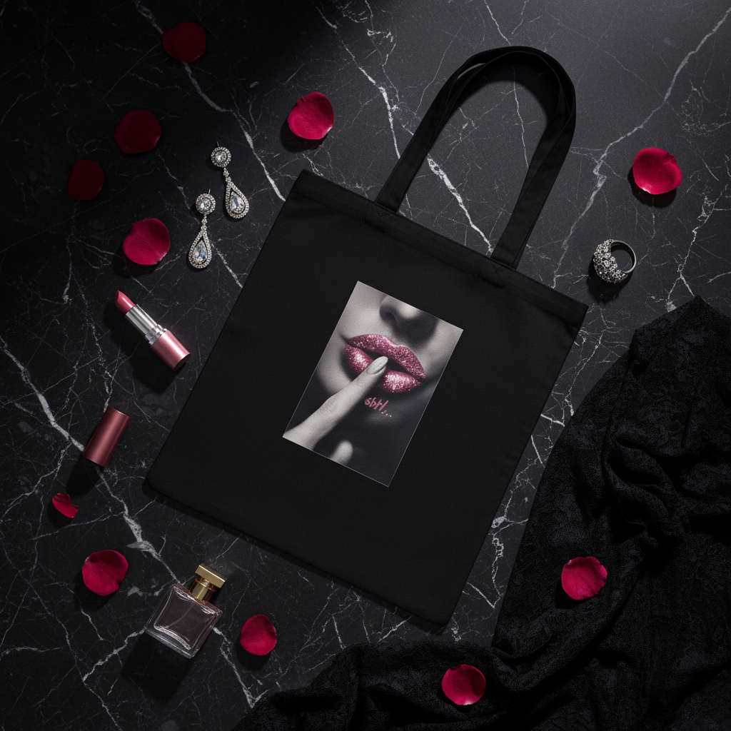 Shhh Tote Flat Lay v2