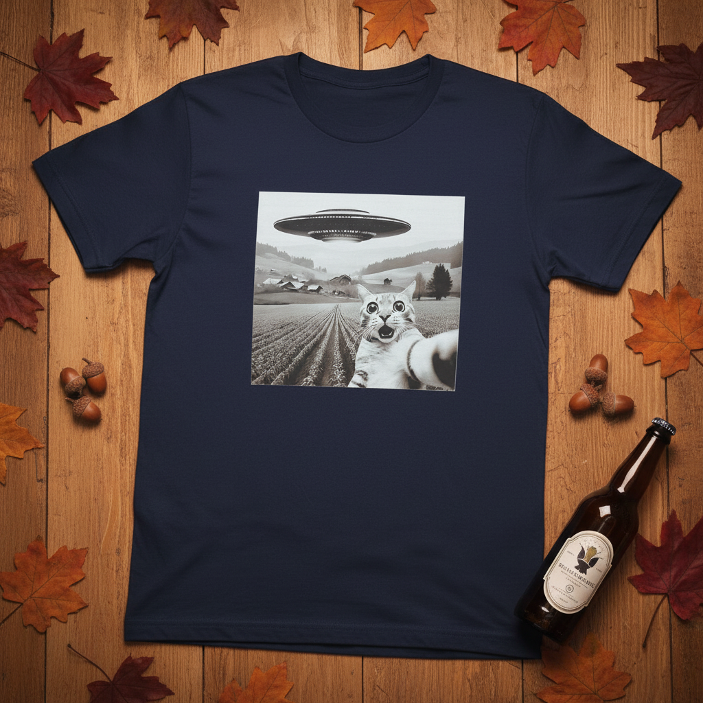UFO Selfie Cat Flat Lay