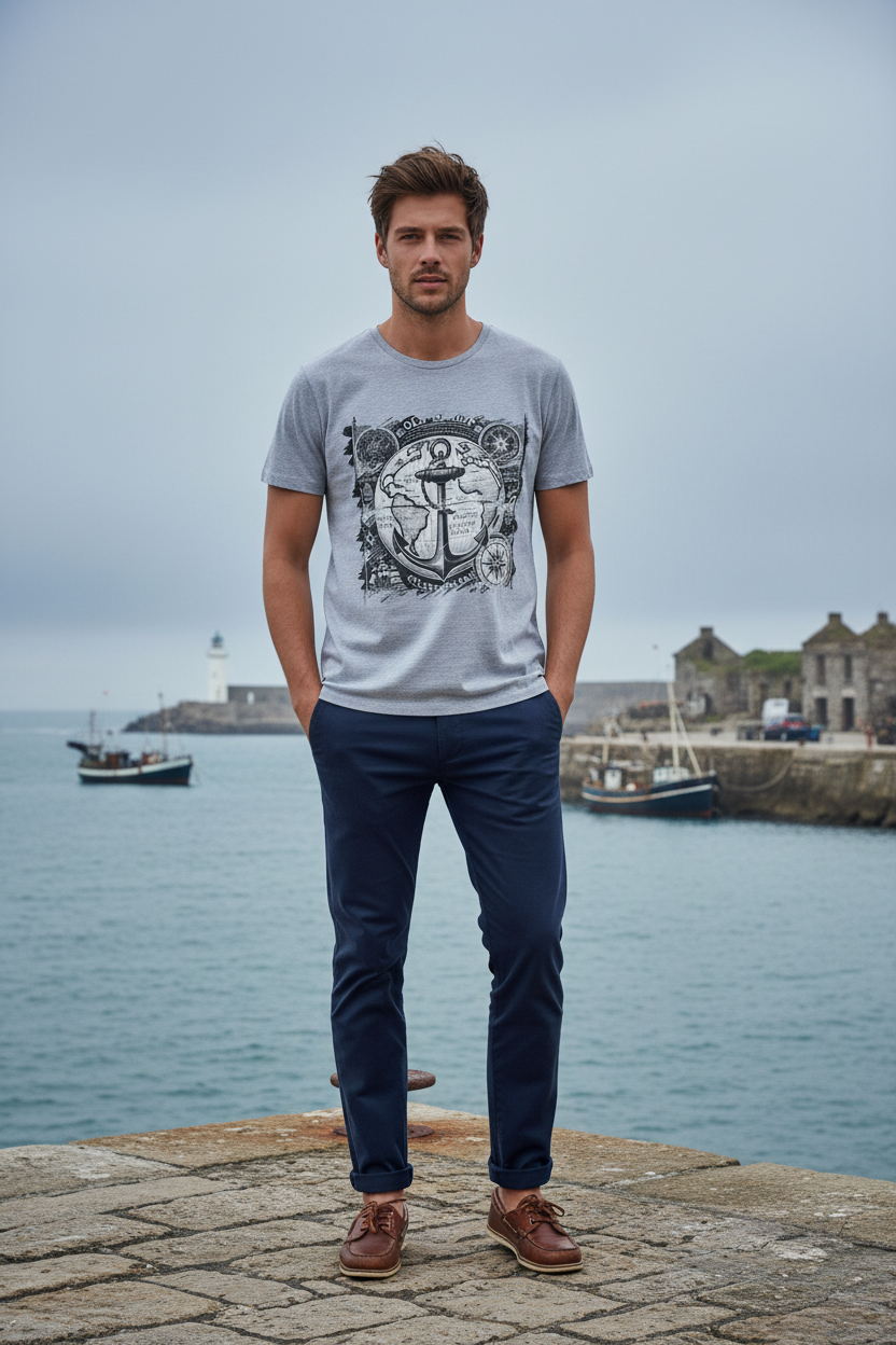 World is Your Oyster Tee - Male Lifestyle